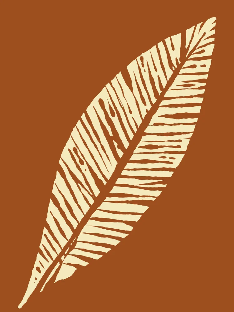 Tablou canvas: Frunză Abstractă pe Fundal Maro - Thumbnail 2