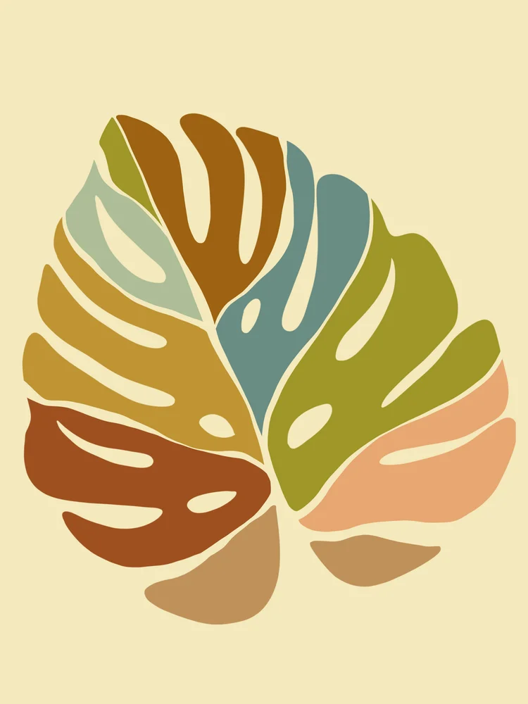 Tablou canvas: Frunză Monstera în Tonuri Boeme - Thumbnail 2