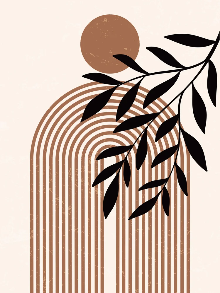 Tablou canvas: Forme Boho cu Frunziș Negru - Thumbnail 2