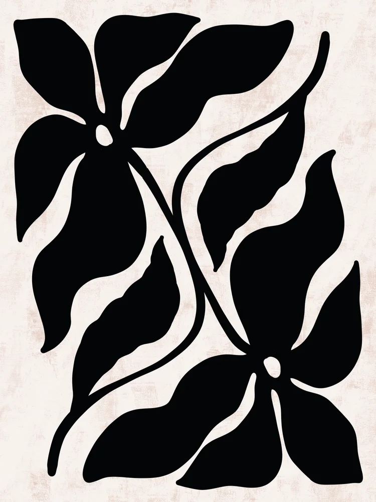 Tablou canvas: Forme Abstracte Florale în Negru - Thumbnail 2