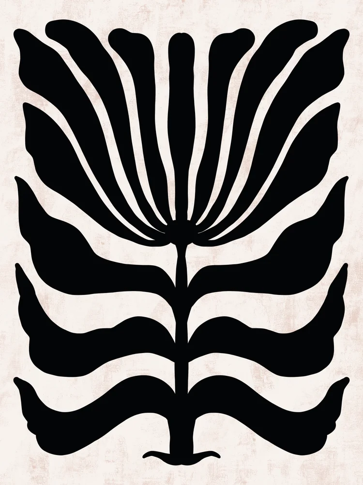 Tablou canvas: Siluetă Botanică în Negru și Alb - Thumbnail 2