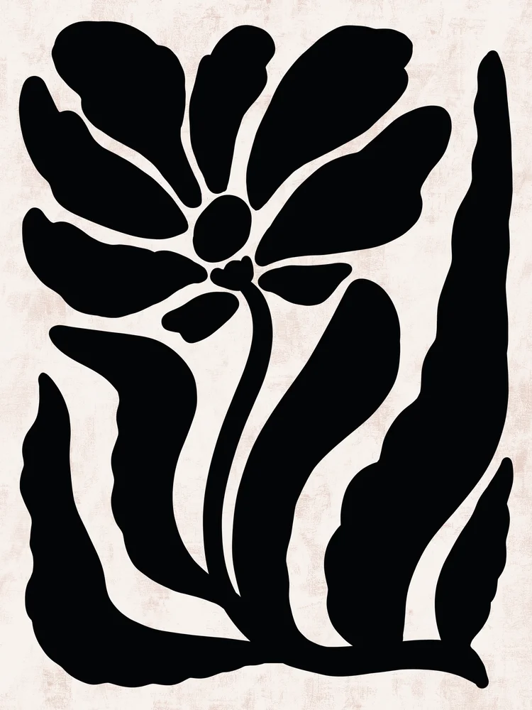 Tablou canvas: Floare Neagră în Stil Abstract Boho - Thumbnail 2