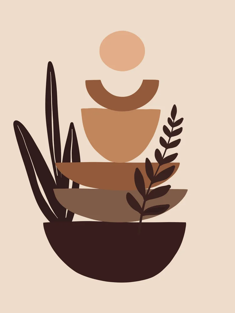 Tablou canvas: Compoziție Geometrică cu Elemente Naturale - Thumbnail 2