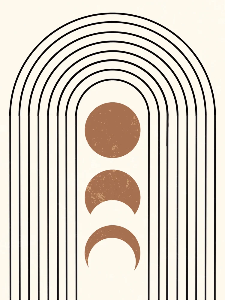 Tablou canvas: Forme Geometrice și Arce în Trei Culori - Thumbnail 2