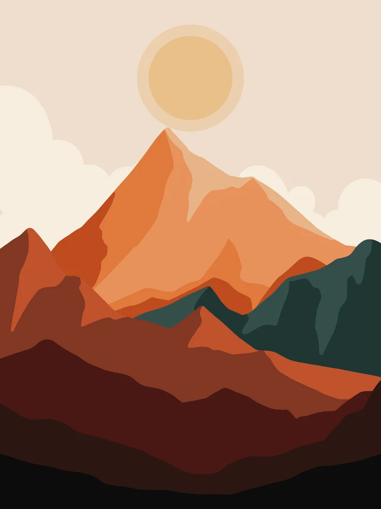 Tablou canvas: Peisaj Abstract de Munte la Apus - Thumbnail 2