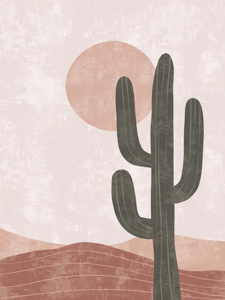 Tablou canvas: Cactus în Peisaj Desertic Abstract - Thumbnail 2