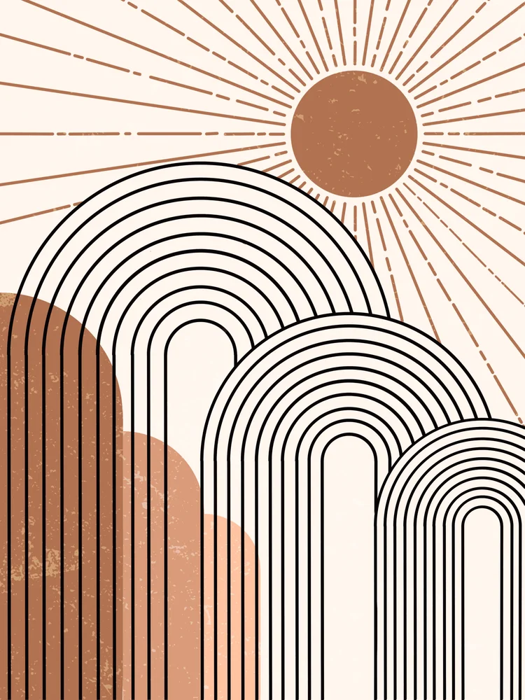 Tablou canvas: Abstract Boem cu Arcuri și Soare - Thumbnail 2