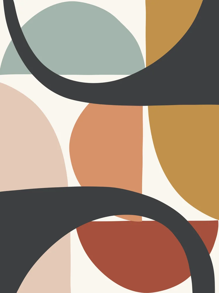 Tablou canvas: Forme Geometrice Boho în Trei Culori - Thumbnail 2