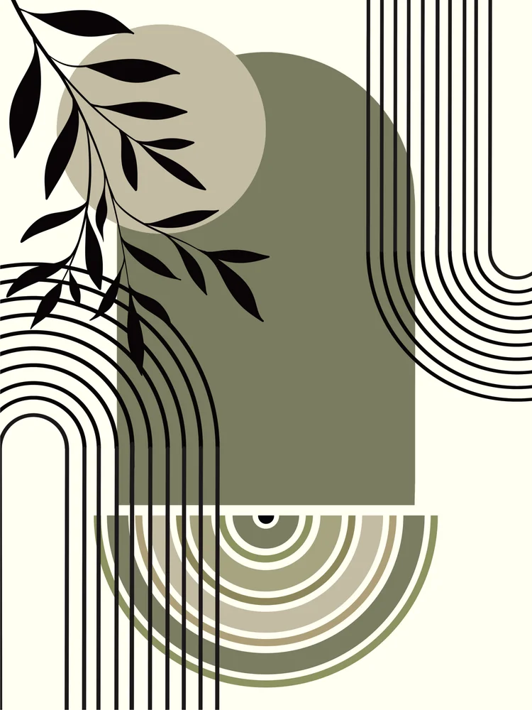 Tablou canvas: Compoziție Geometrică cu Elemente Botanice - Thumbnail 2