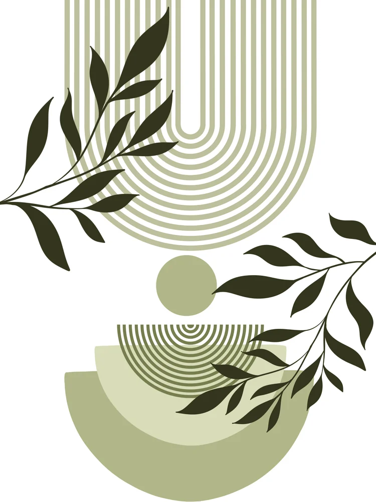 Tablou canvas: Design Abstract cu Elemente Botanice - Thumbnail 2