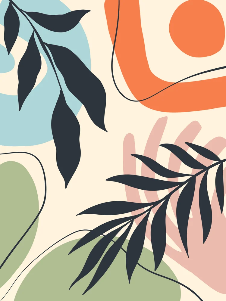 Tablou canvas: Frunze Abstracte în Teme Boeme - Thumbnail 2