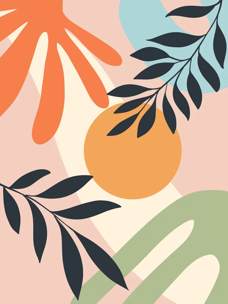 Tablou canvas: Compoziție Abstractă Boho în Teme Calde - Thumbnail 2