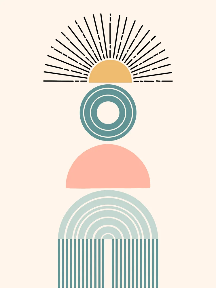 Tablou canvas: Forme Geometrice Boeme în Culori Pastel - Thumbnail 2