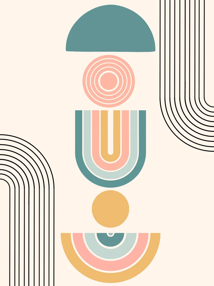 Tablou canvas: Forme Geometrice Boeme în Pastel - Thumbnail 2