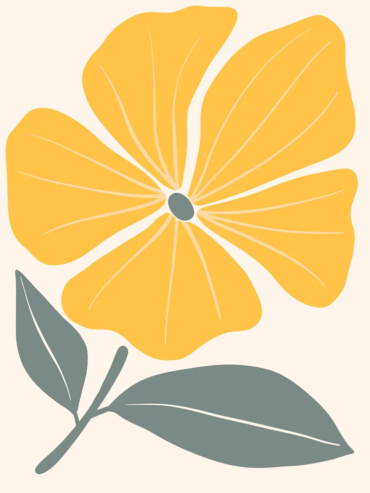 Tablou canvas: Floare Galbenă Boemă cu Frunze Verzi - Thumbnail 2