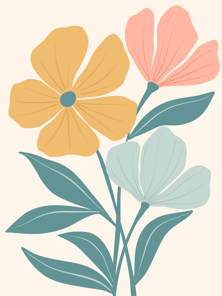 Tablou canvas: Flori Boeme în Tonuri Pastelate - Thumbnail 2