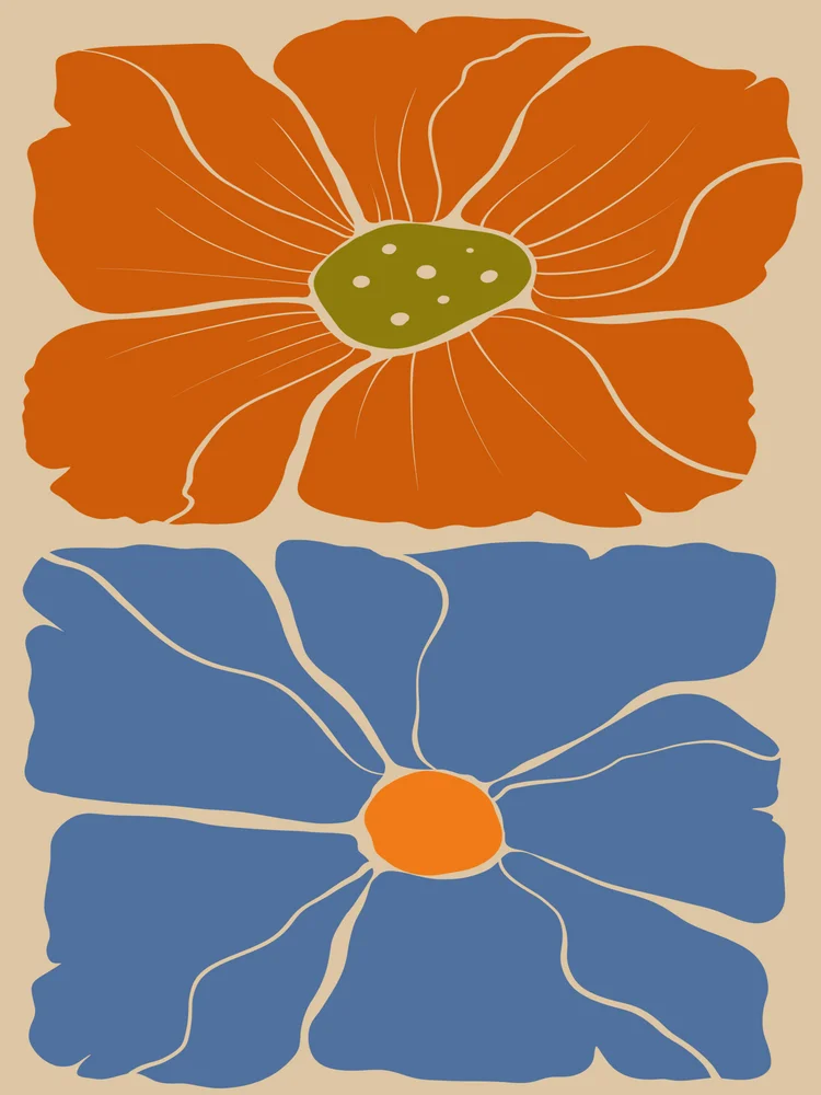 Tablou canvas: Flori Abstraite în Culori Boeme - Thumbnail 2