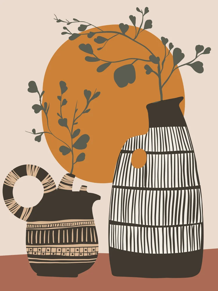 Tablou canvas: Vaze Boho cu Motive Abstracte - Thumbnail 2