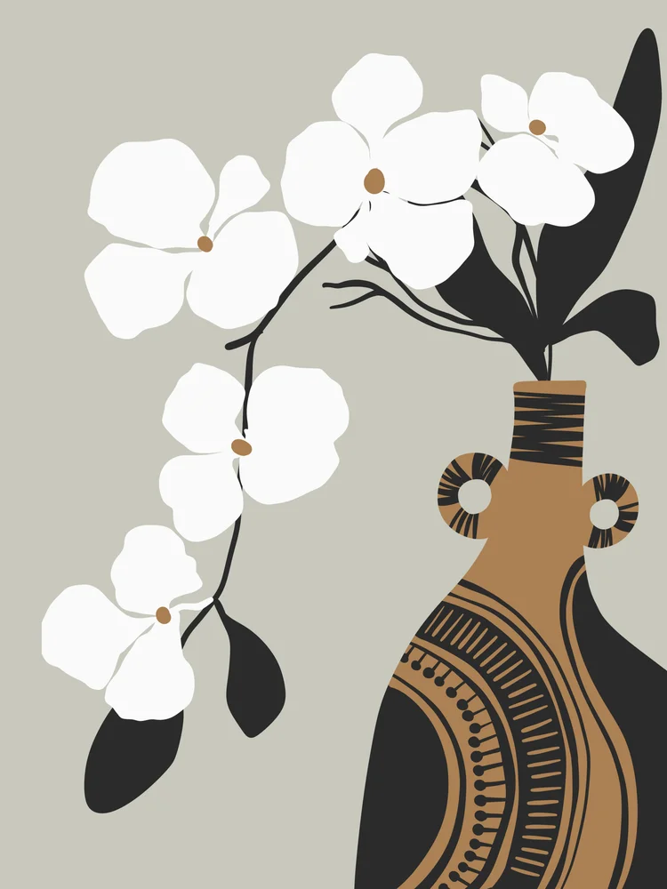 Tablou canvas: Flori Albe în Vas Boem - Thumbnail 2