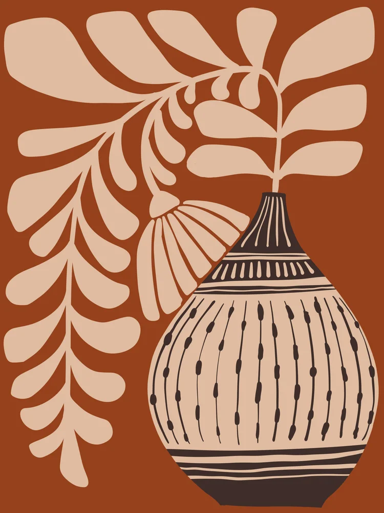 Tablou canvas: Vază cu Frunze în Stil Boem - Thumbnail 2