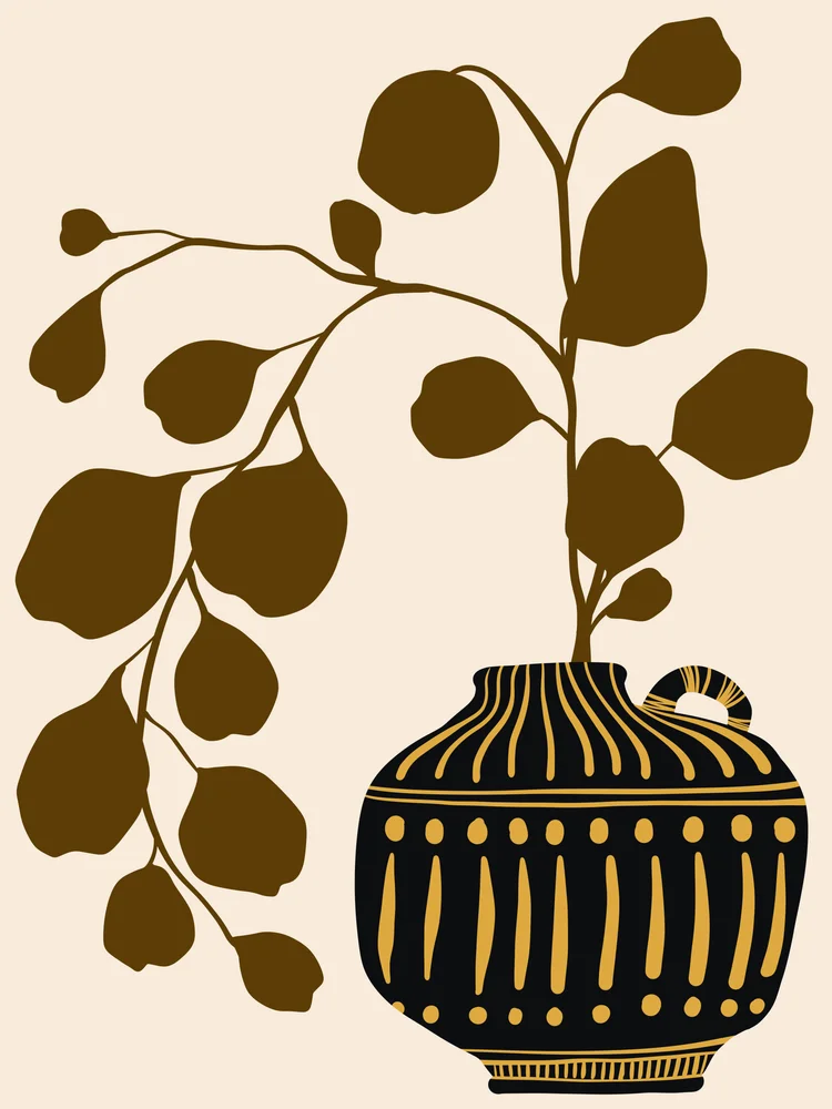 Tablou canvas: Vază și Frunze în Stil Boem - Thumbnail 2