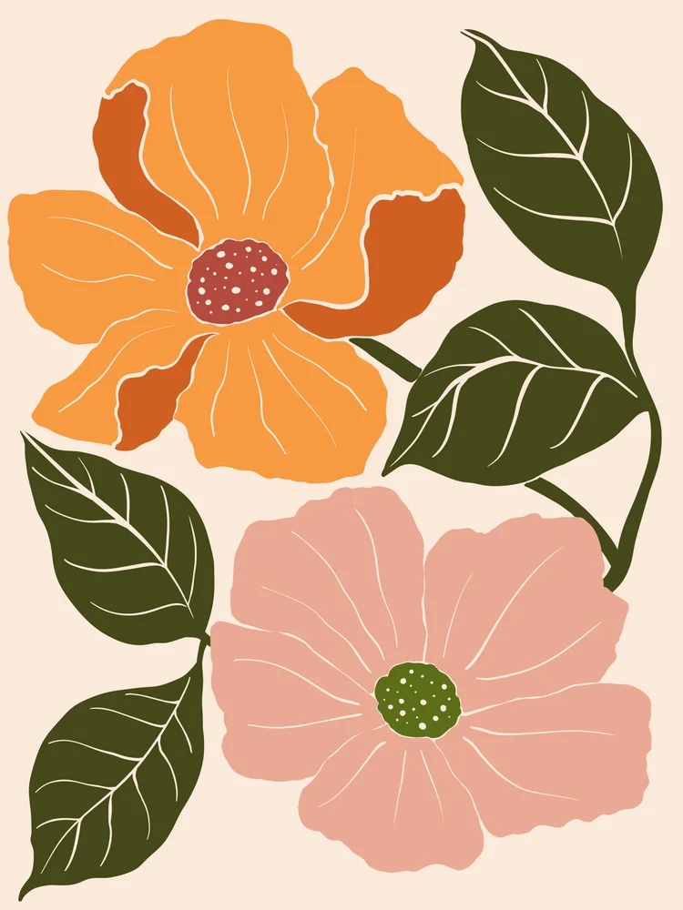 Tablou canvas: Flori Stilizate în Culori Boeme - Thumbnail 2