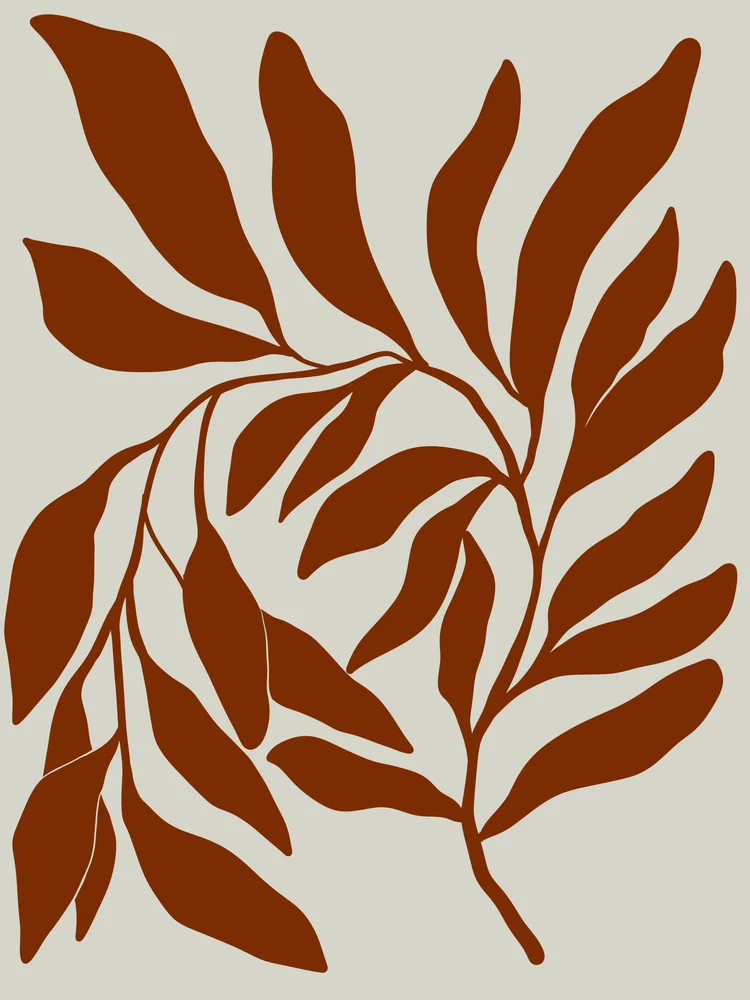 Tablou canvas: Frunze Abstracte în Tonuri de Maro - Thumbnail 2