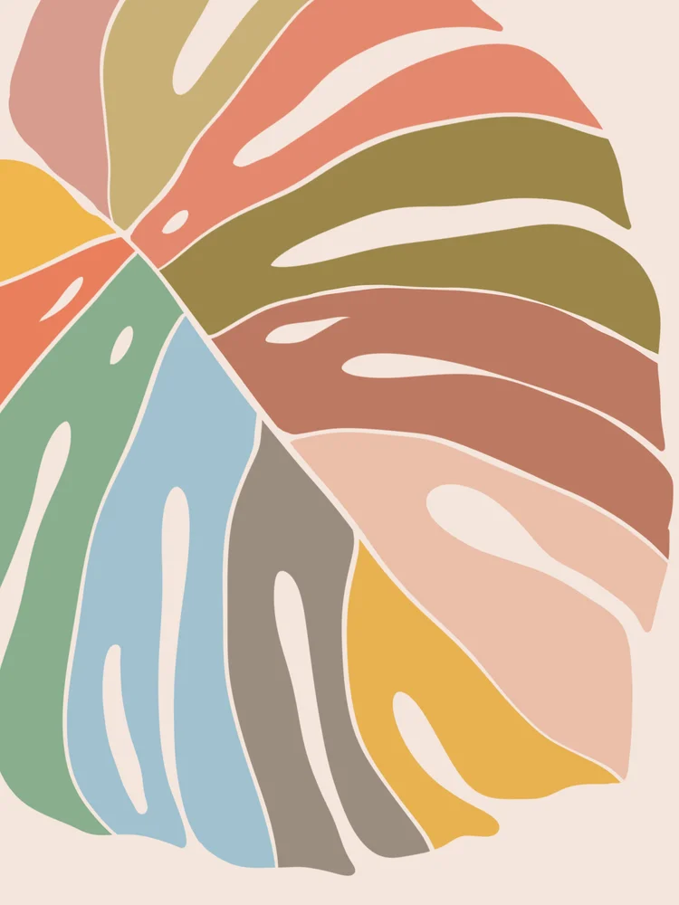 Tablou canvas: Frunză Monstera în Culori Boeme - Thumbnail 2