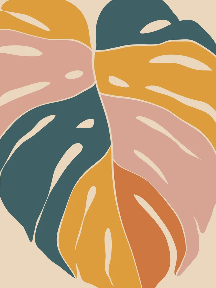 Tablou canvas: Frunză Monstera în Tonuri Boemiene - Thumbnail 2