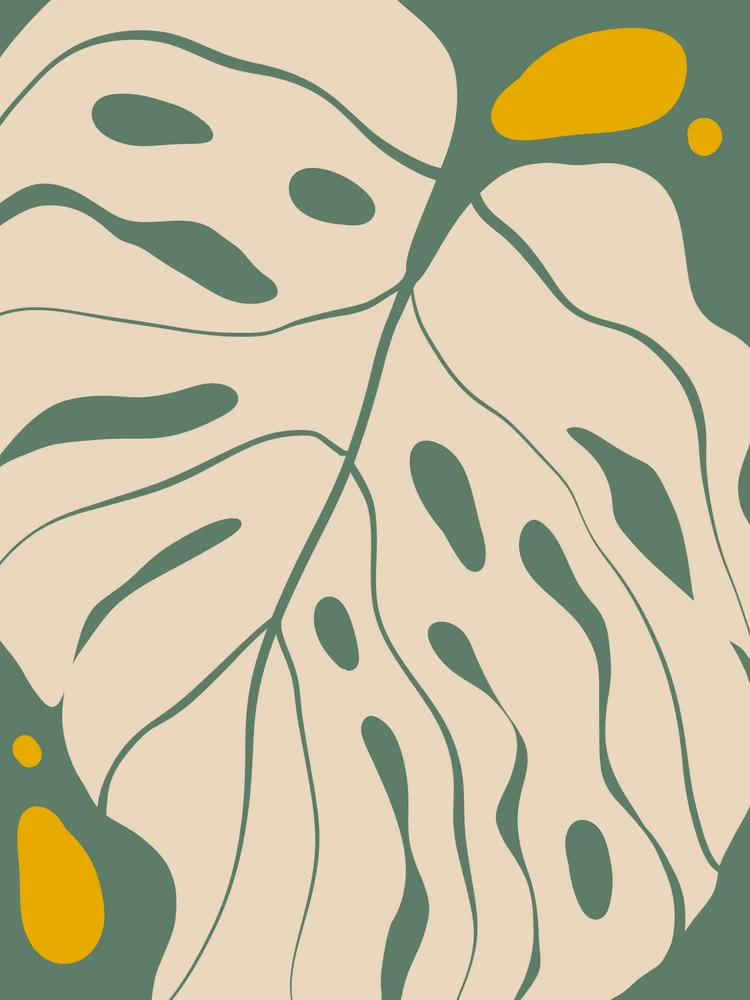 Tablou canvas: Frunză Monstera Stil Abstract Boho - Thumbnail 2