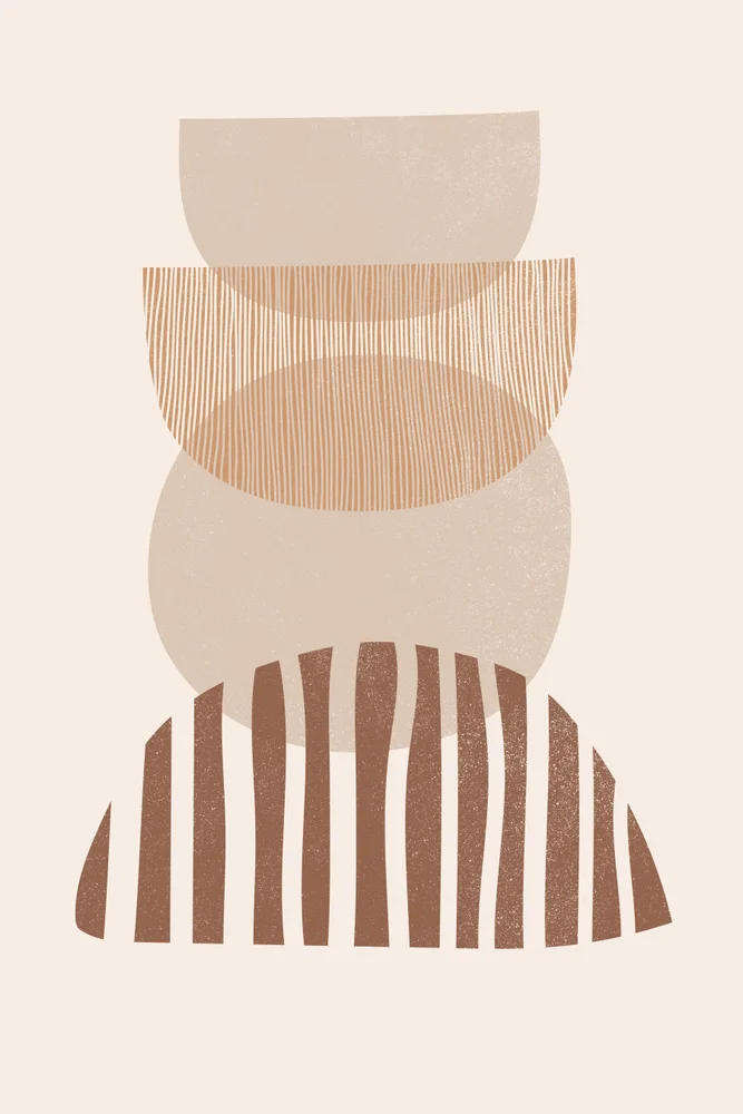 Tablou canvas: Forme Geometrice în Tonalități Pământii - Thumbnail 2