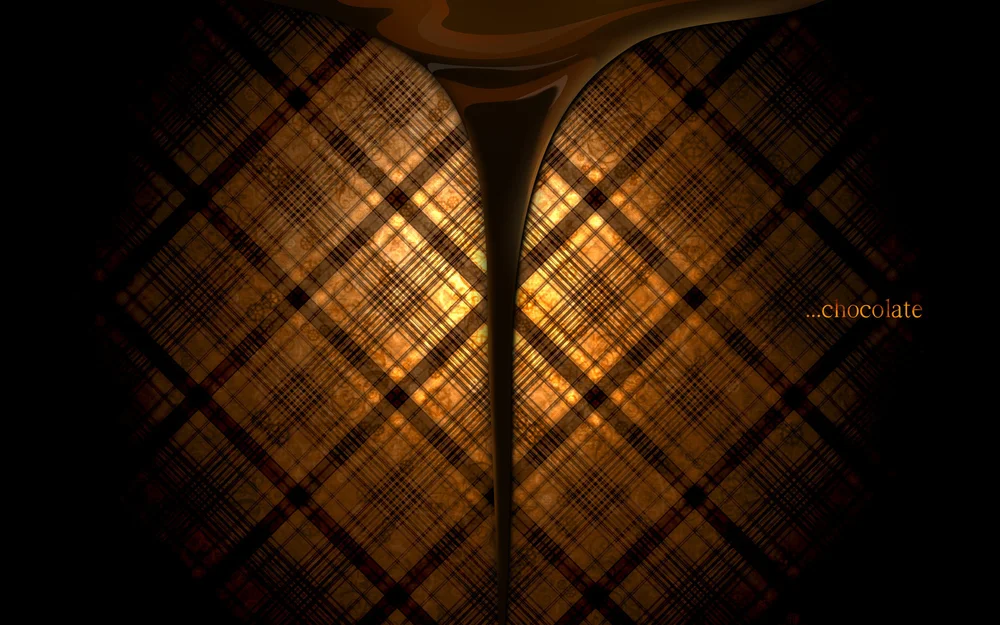 Tablou canvas: Flux de Ciocolată pe Fundal Carouri - Thumbnail 2