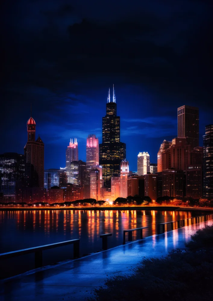 Tablou canvas: Orizont de Noapte al Orașului - Thumbnail 2