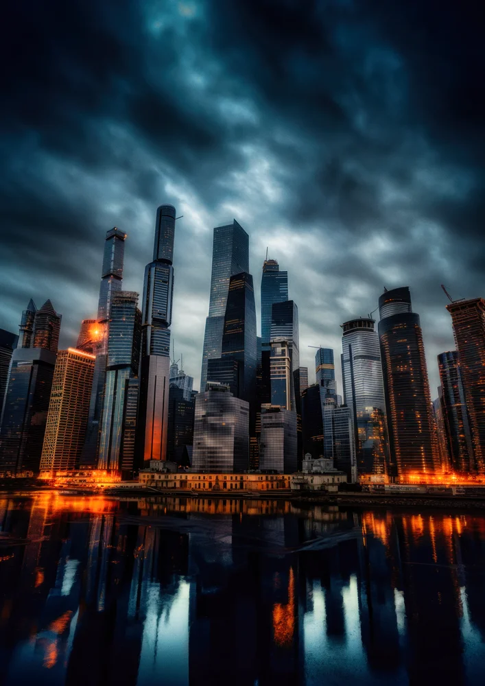 Tablou canvas: Peisaj Urban cu Clădiri Înalte - Thumbnail 2