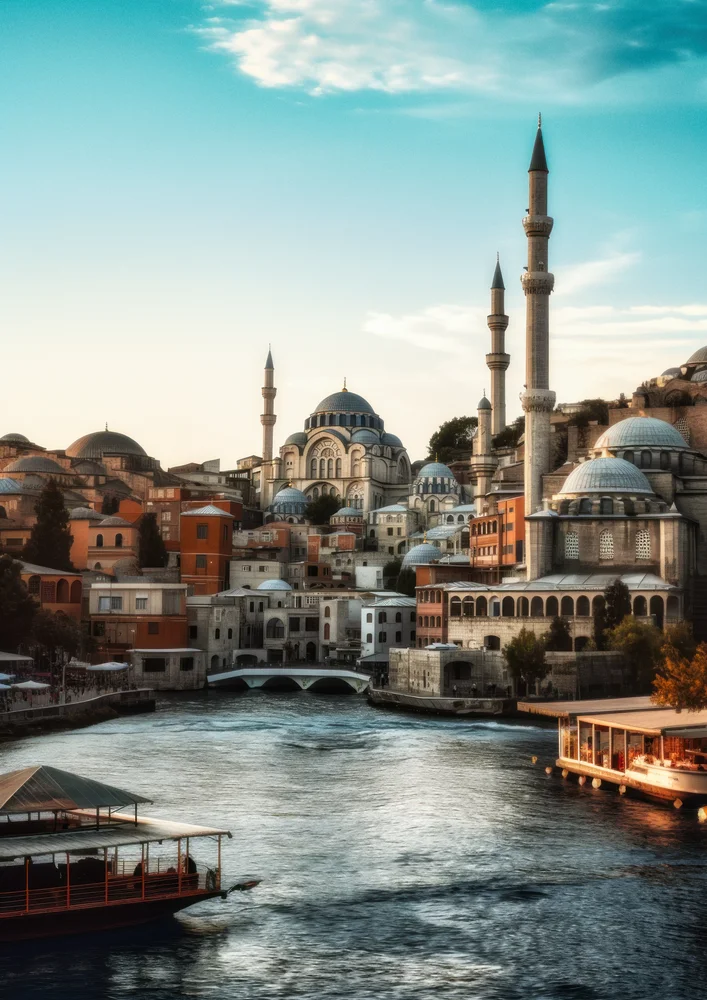 Tablou canvas: Peisaj Urban cu Minarete la Apus - Thumbnail 2