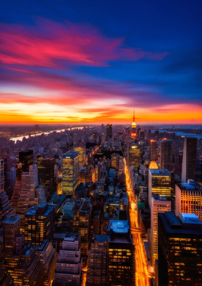 Tablou canvas: Apus Vibrant deasupra Orașului - Thumbnail 2