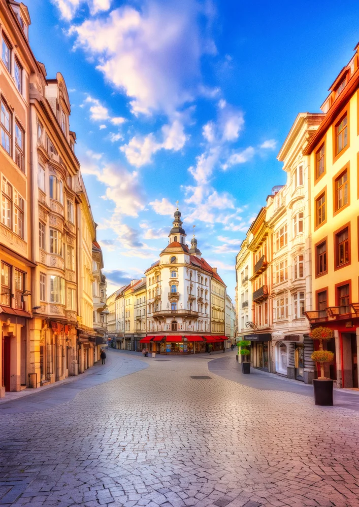 Tablou canvas: Stradă Istorică în Lumină de Dimineață - Thumbnail 2