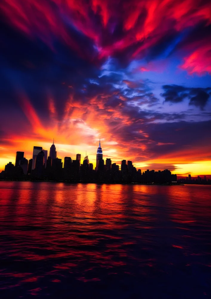 Tablou canvas: Silhouette Urbană la Apus 3 - Thumbnail 2