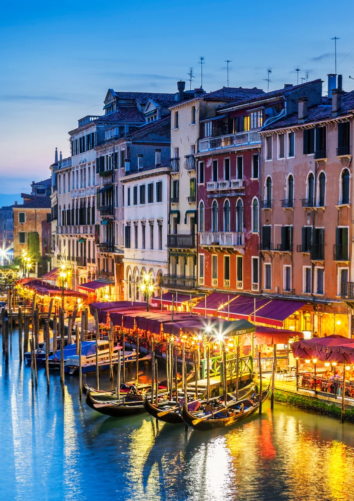 Tablou canvas: Peisaj Nocturn Venețian cu Gondole - Thumbnail 2