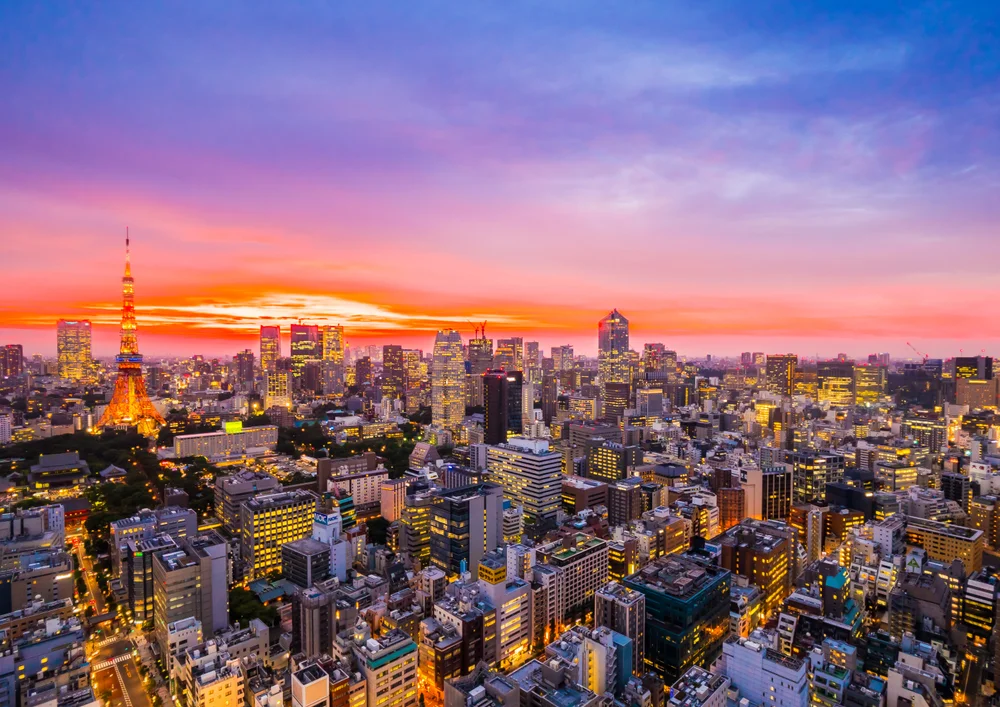 Tablou canvas: Panoramă Nocturnă Tokyo în Apus - Thumbnail 2