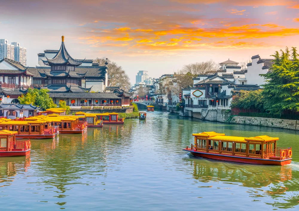 Tablou canvas: Peisaj Tradițional Chinezesc la Apus - Thumbnail 2