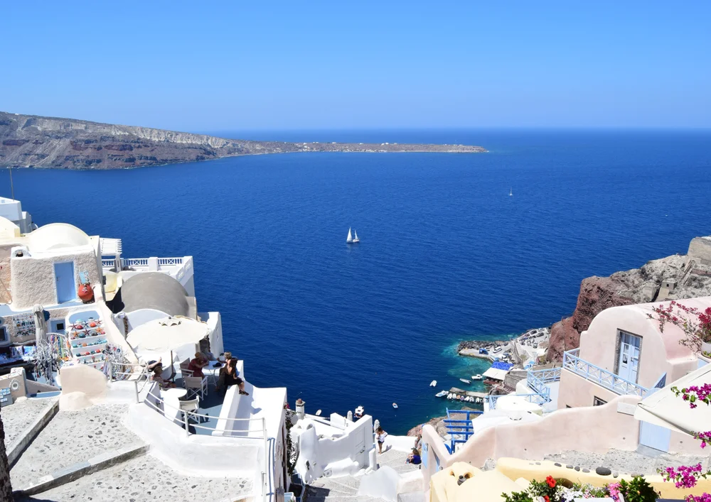 Tablou canvas: Vedere Idilică din Santorini cu Marea Egee - Thumbnail 2