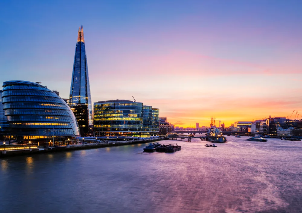 Tablou canvas: Apus Urban la Londra pe Râul Tamisa - Thumbnail 2