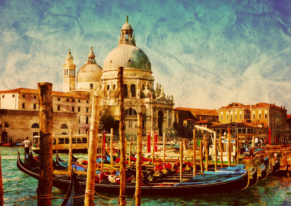 Tablou canvas: Veneția cu Gondole Sub Cer Albastru - Thumbnail 2