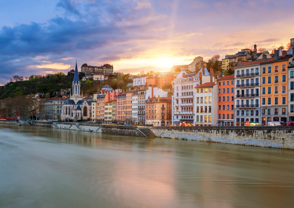 Tablou canvas: Apus Pitoresc în Orașul Lyon - Thumbnail 2