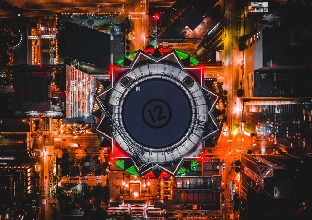 Tablou canvas: Vedere Aeriană Nocturnă a Orașului (2) - Thumbnail 2