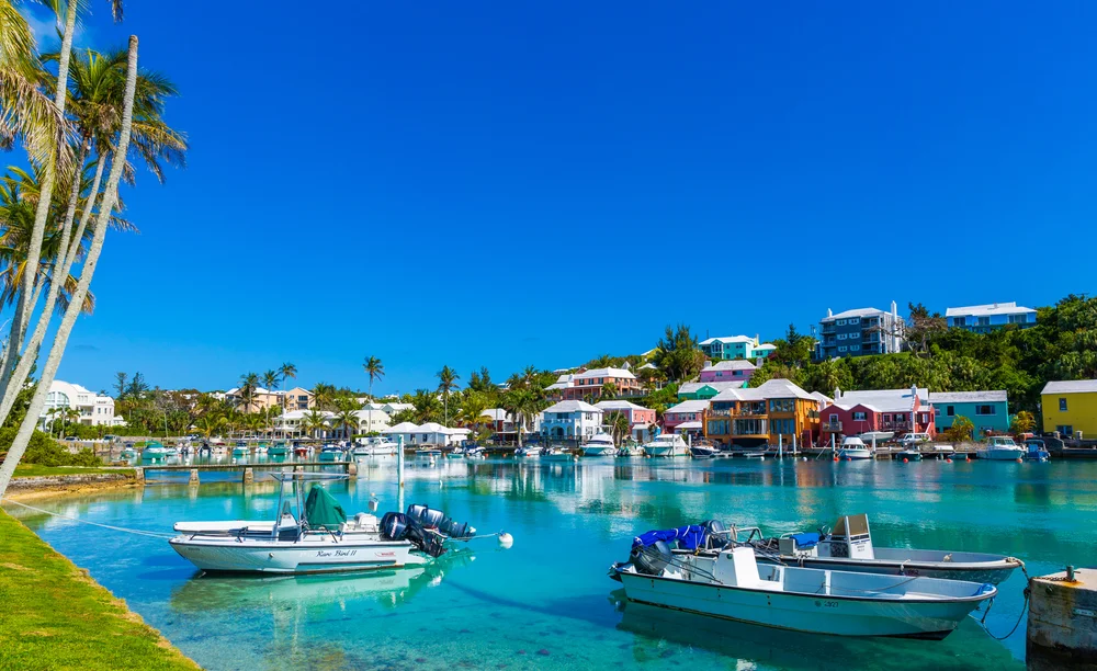 Tablou canvas: Peisaj Portuar Tropical cu Bărci - Thumbnail 2